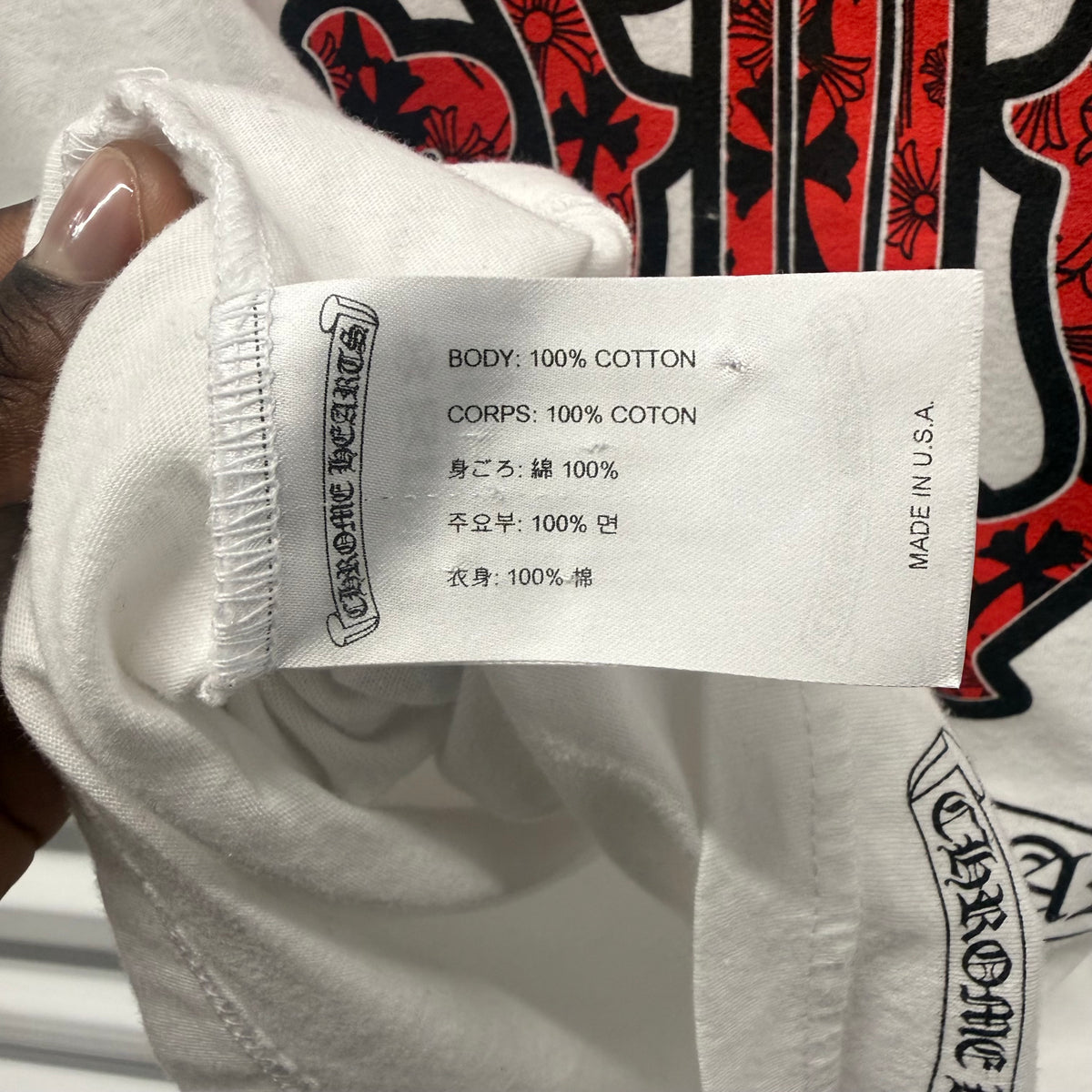 Chrome Hearts Red Dagger Vine White Shirt Size Medium