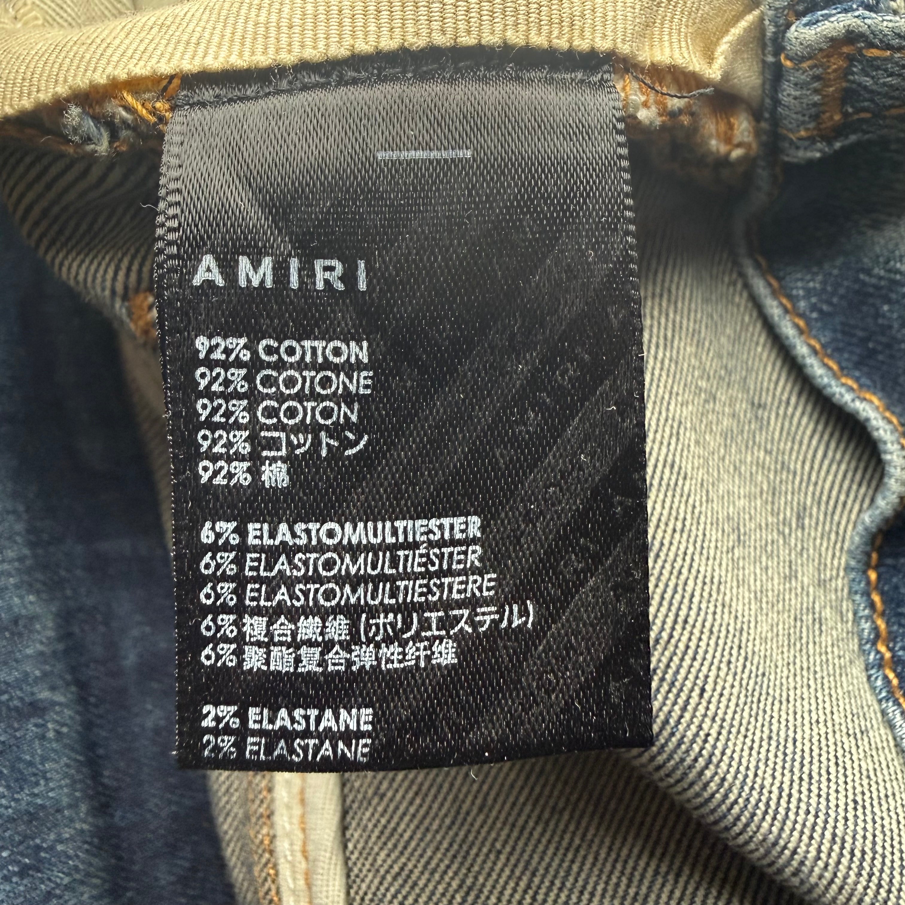 Amiri MX1 Blue Plaid Blue Denim Jeans Size 29