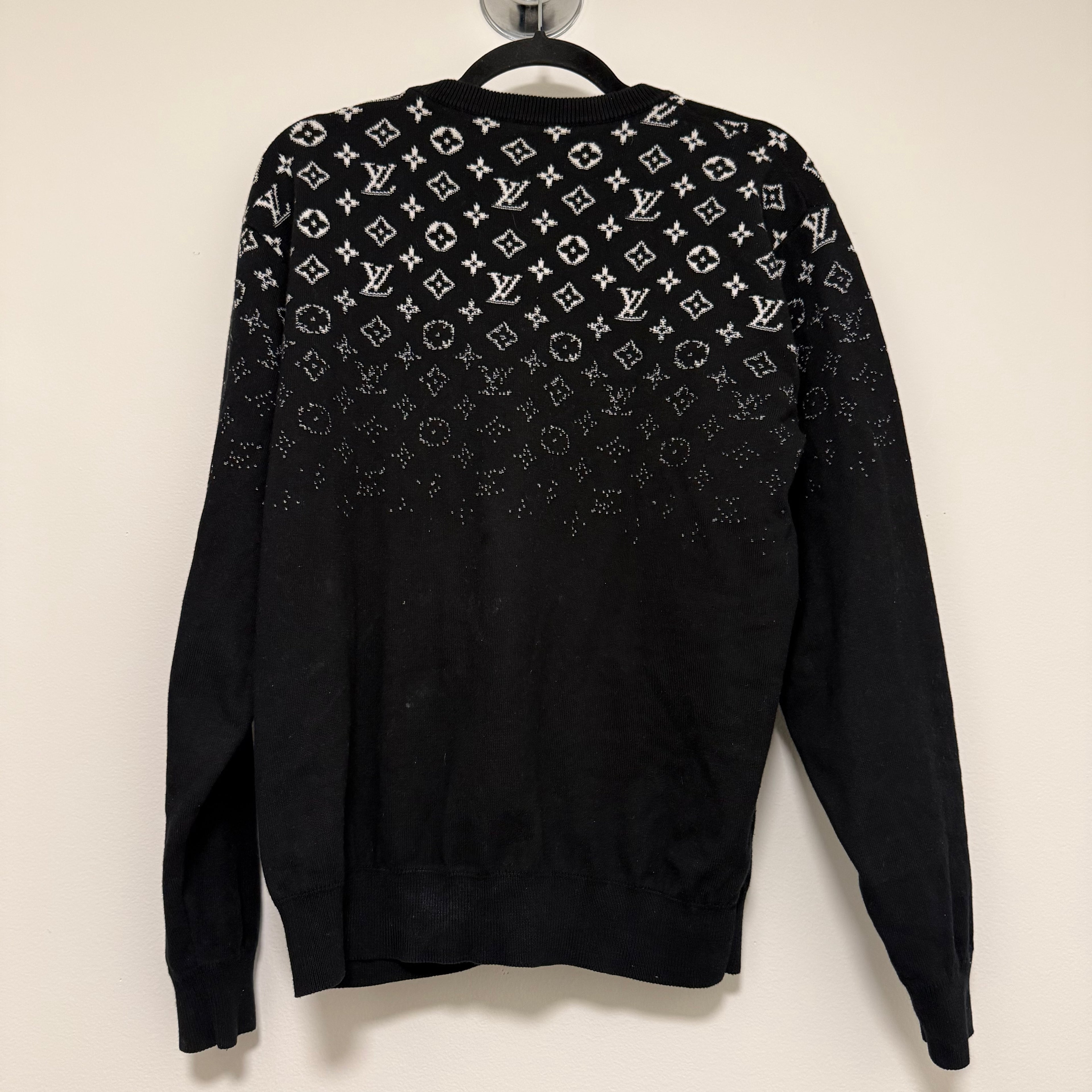 Louis Vuitton Black Gradient Monogram Cotton Crewneck Sz Small