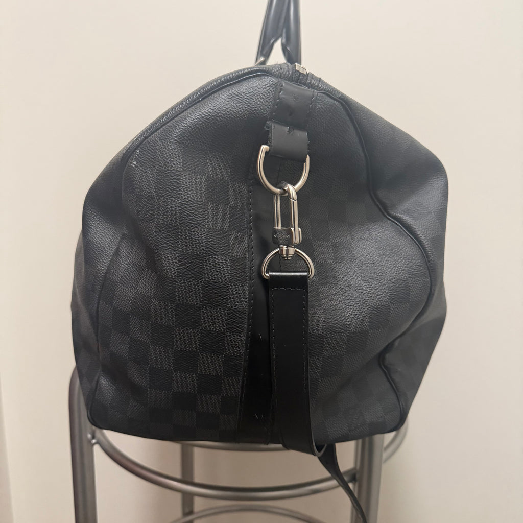 Louis Vuitton Damier Graphite Keepall Bandoulière Leather 45