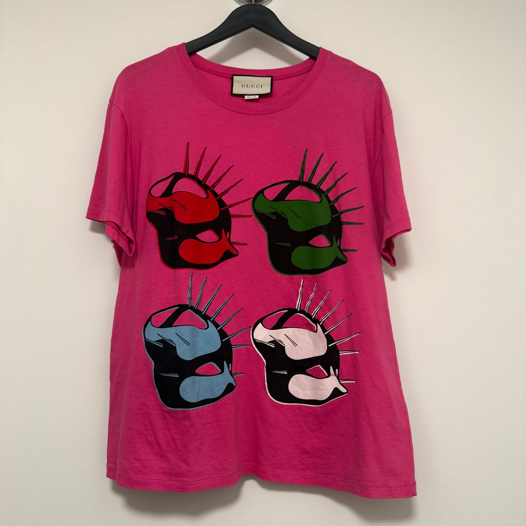 Gucci Manifesto Pink T-Shirt Sz Large
