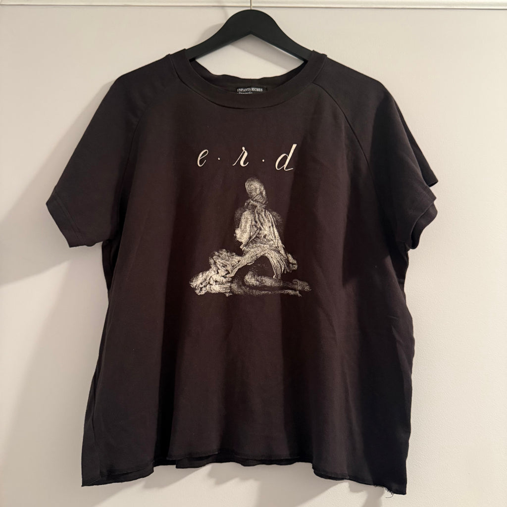 Enfants Riches Déprimés Woman In Sheet Raglan Faded Black Shirt Sz Medium