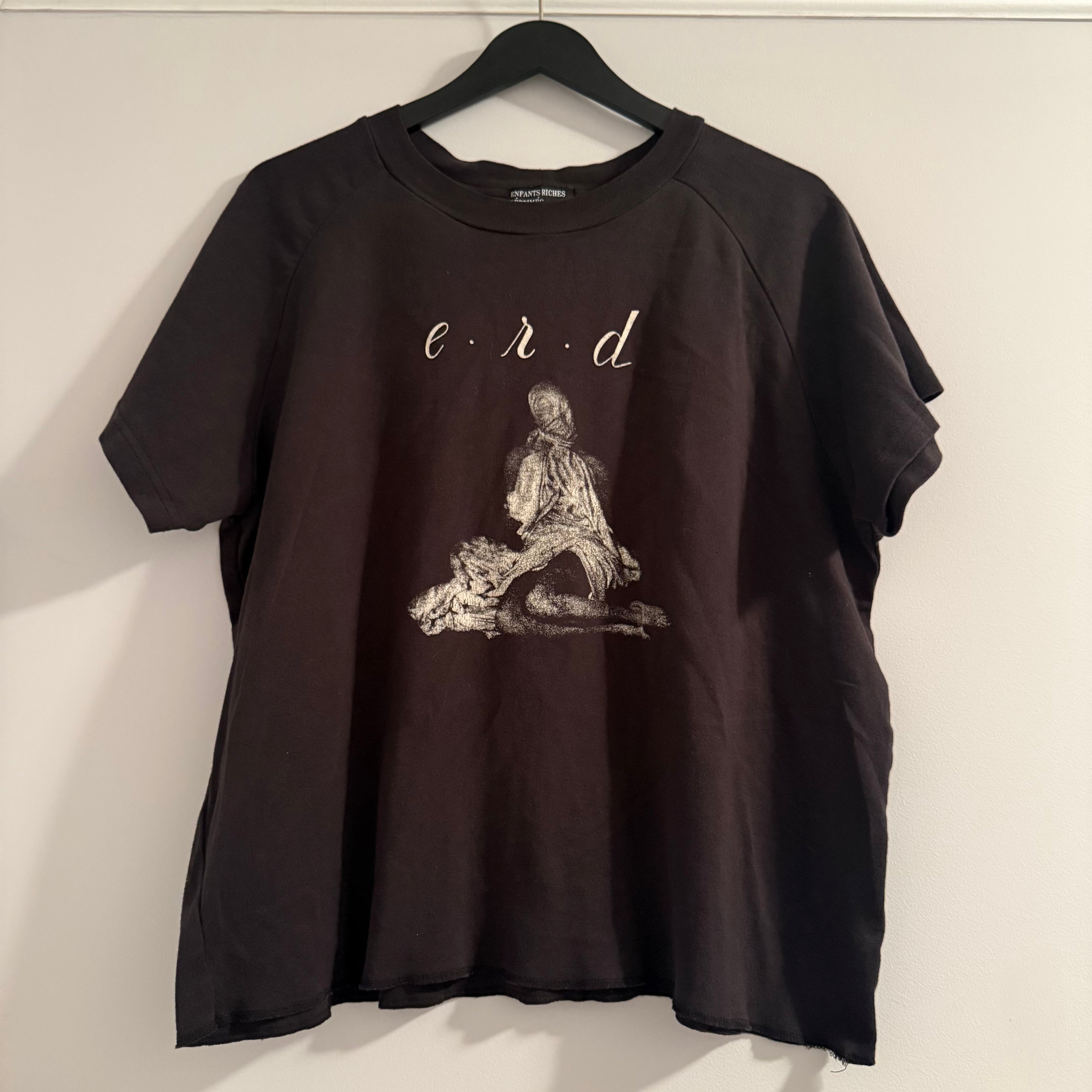 Enfants Riches Déprimés Woman In Sheet Raglan Faded Black Shirt Sz Medium