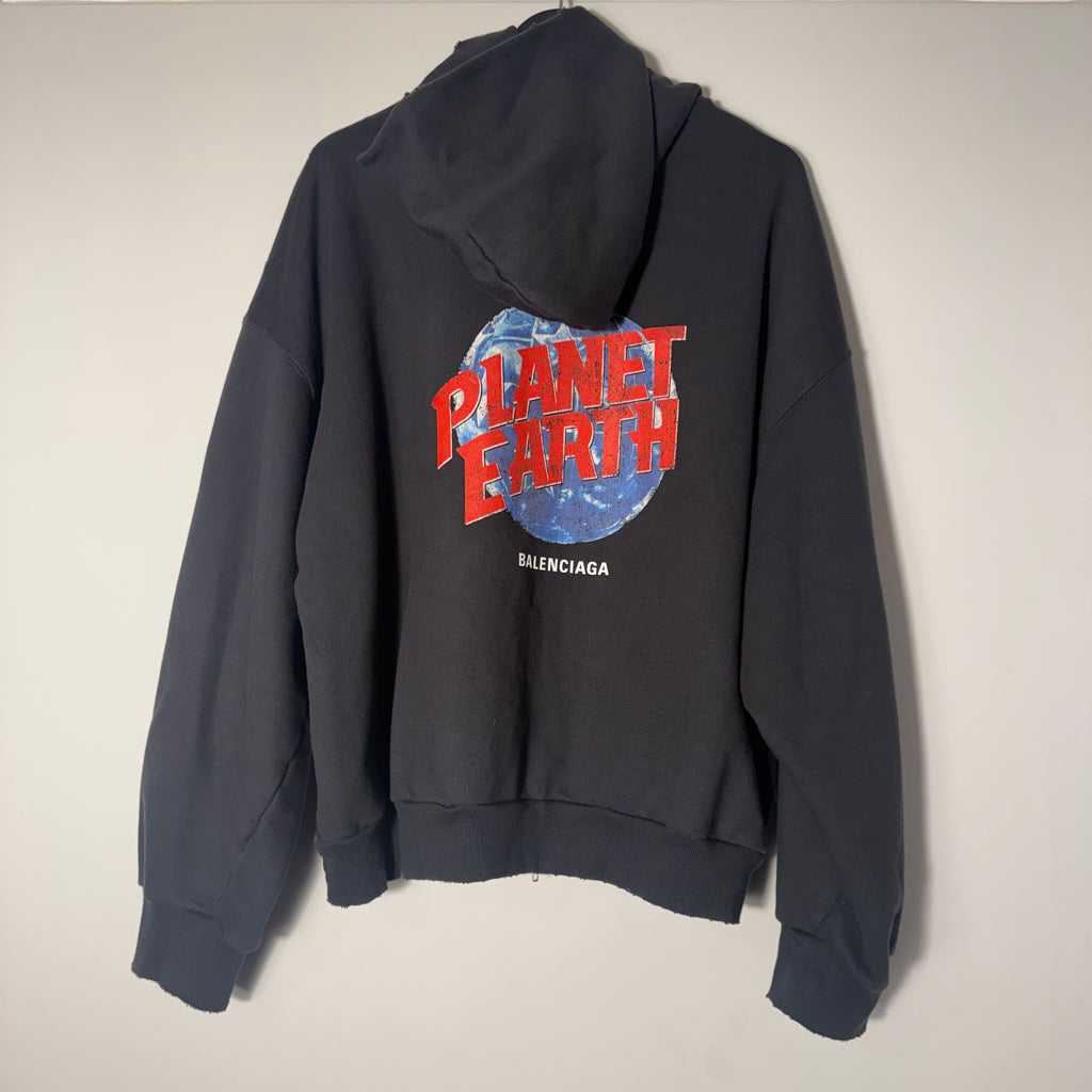 Balenciaga Black Planet Earth Hoodie Size XL