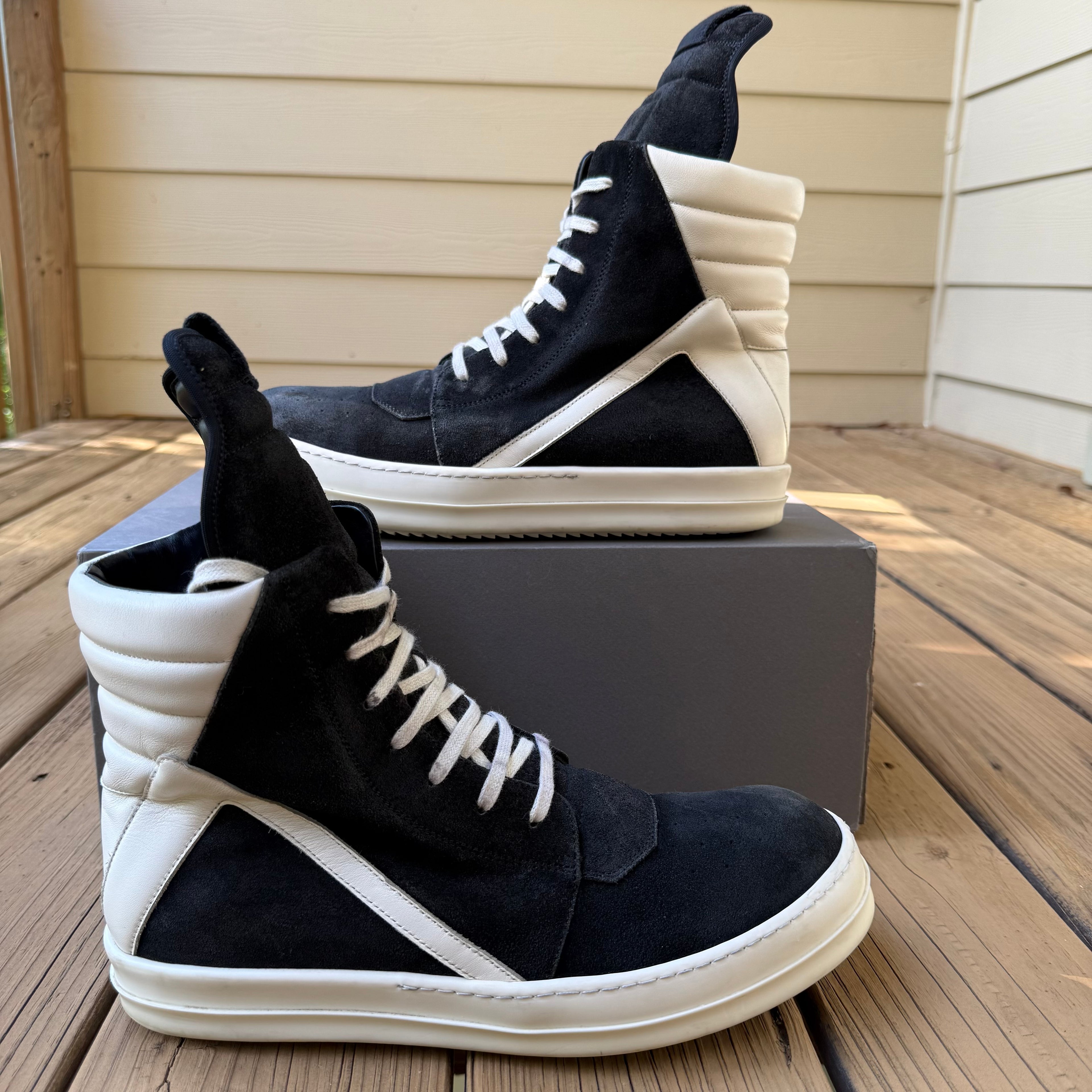 Rick Owens Black Suede Geobasket Size 11 (44)