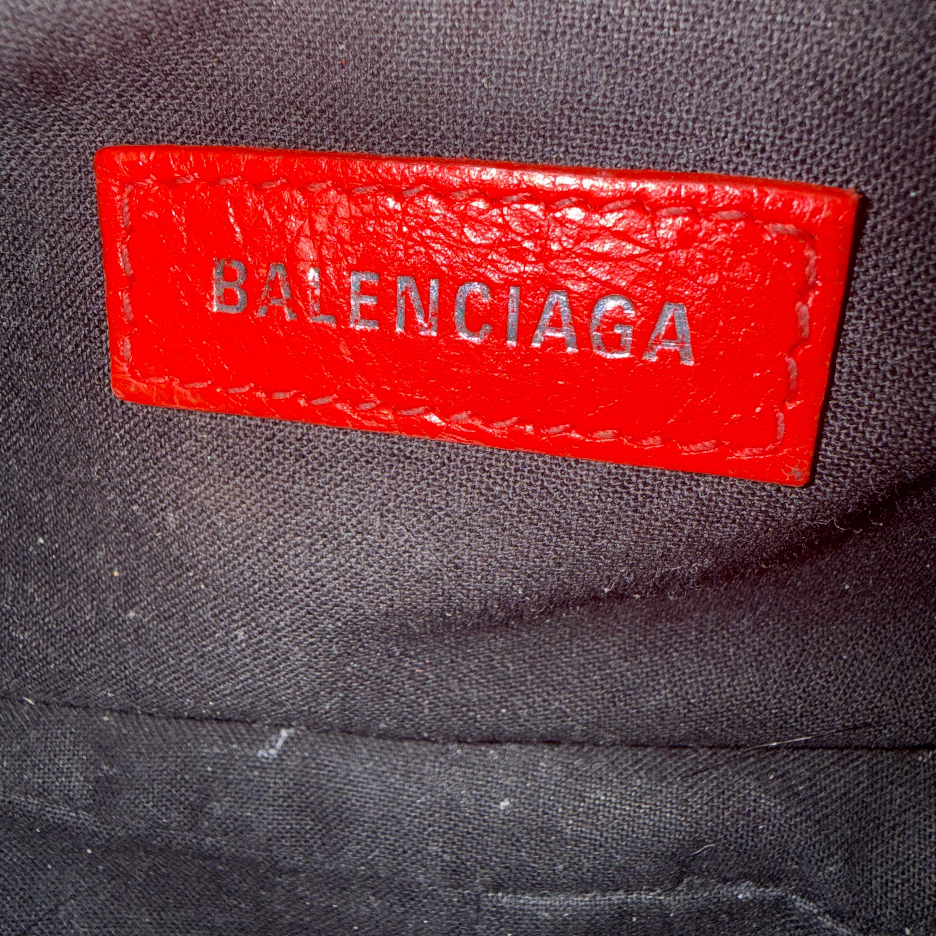 Balenciaga Le Cagole Giant Studs Shoulder Leather Bag Red