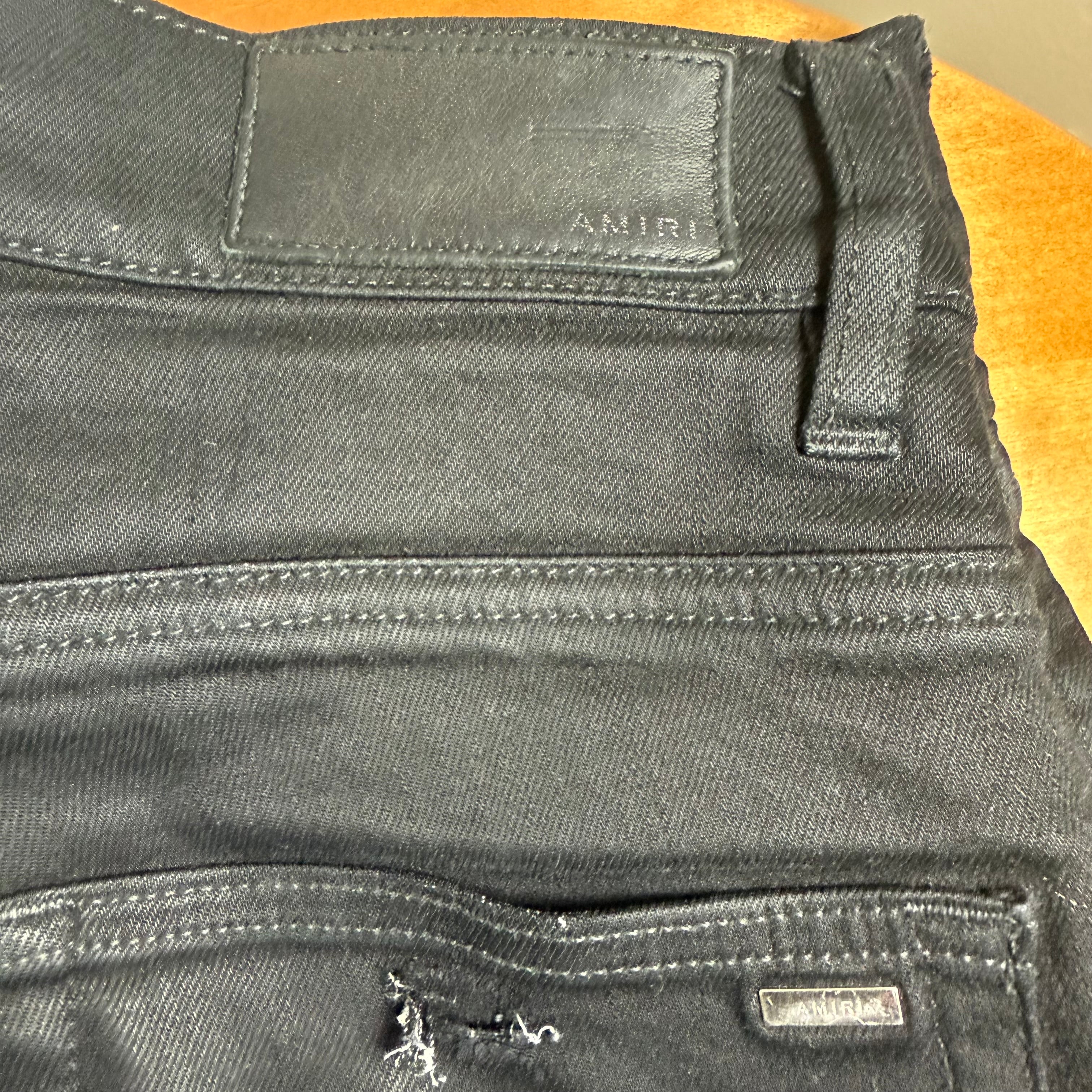 Amiri MX1 Bandana Black Denim Jeans Size 28