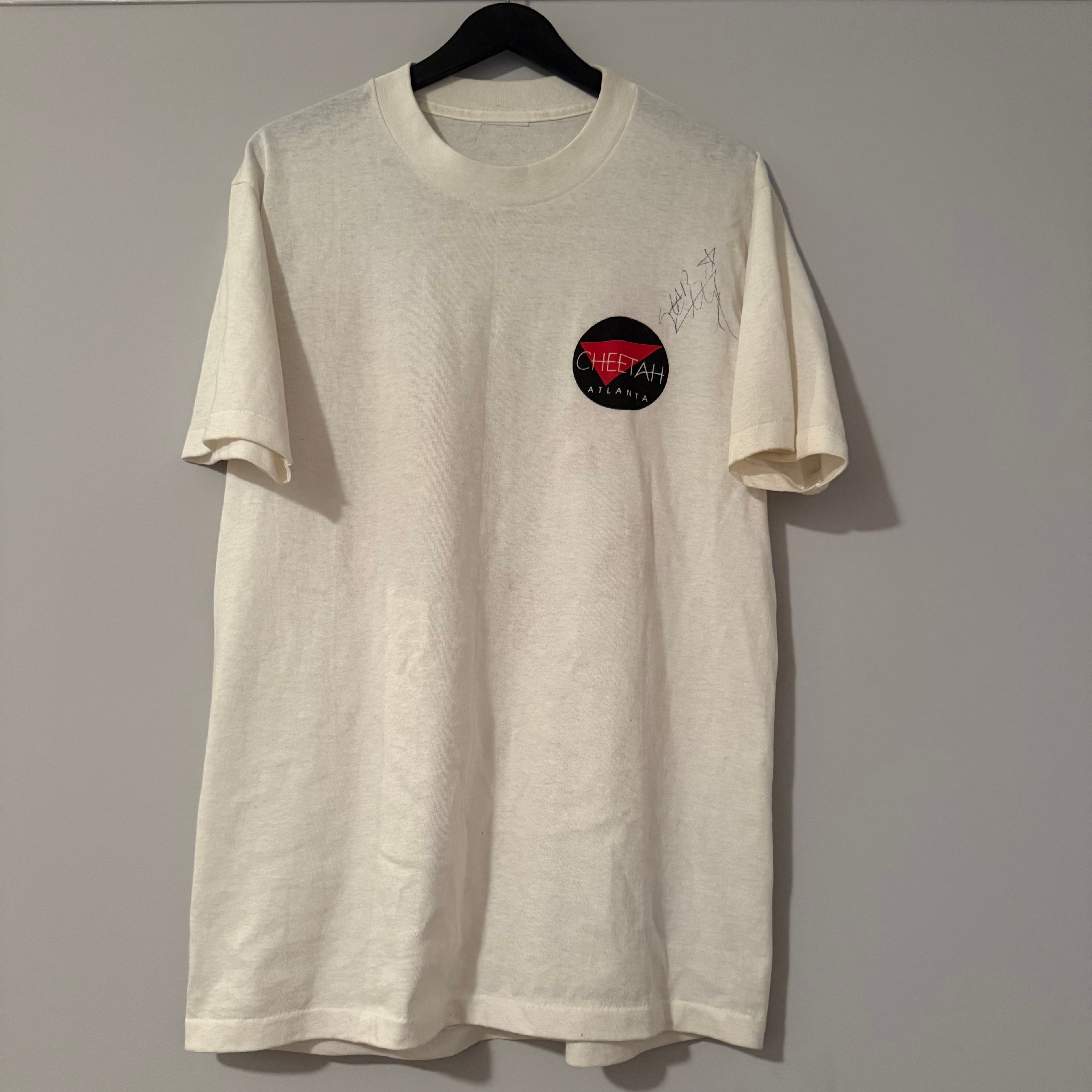 Vintage Cheetah Atlanta Signed White Shirt Size XL