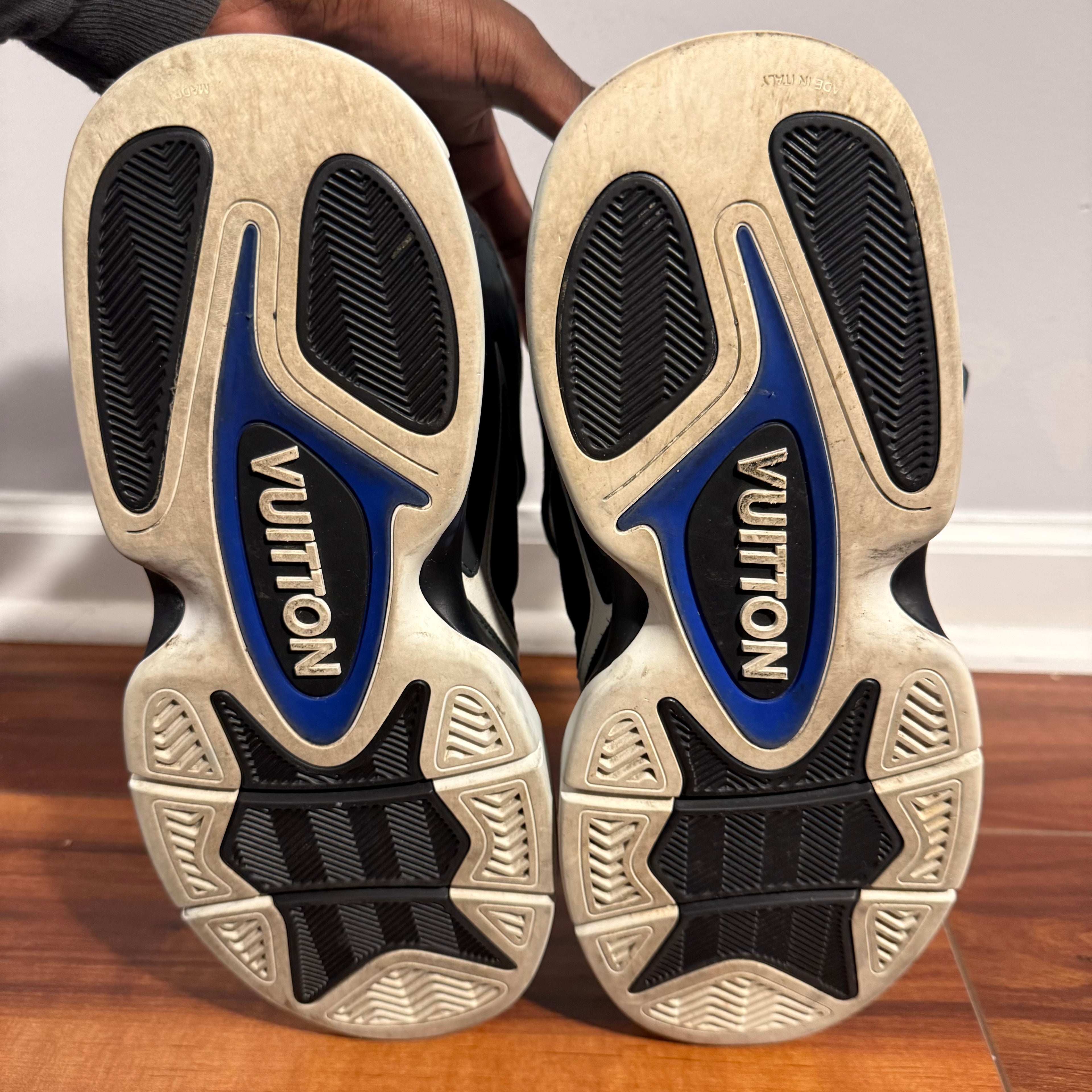 Louis Vuitton Black and Blue Trainer 2 Size 10.5 (9LV)